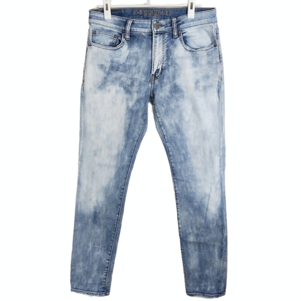 American Eagle slim bleach effect distressed jeans